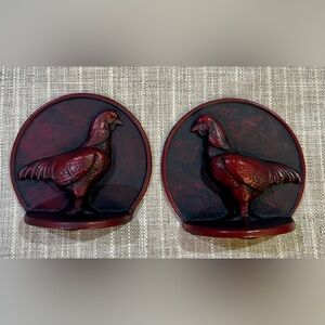 Virginia Metalcrafters Red Cast Iron Bookends